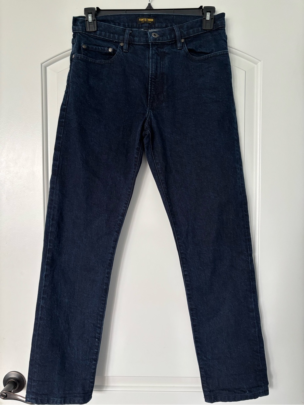 Flint and Tinder Stretch Denim Jeans Dark Indigo Wash Straight mens Size 31